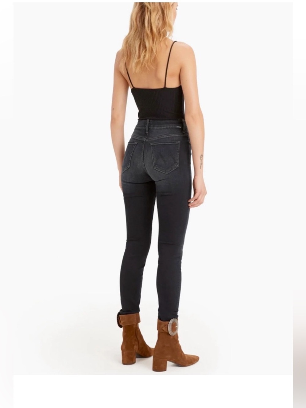 MOTHER Denim High Waisted Looker 28 6 Coffee, Tea or Me skinny dark designer - Picture 2 of 14
